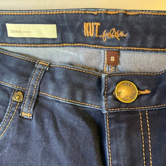 Kut Women Diana Skinny Jeans size 8 Dark Blue High Rise Slim Leg Stretch - Picture 10 of 12